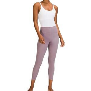 Lululemon Women’s US6 Ebb To The Street Ribbed Ivory Thong Bodysuit Built In Bra